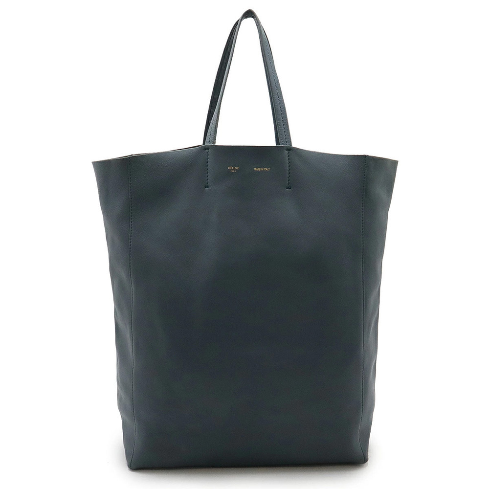 Celine Horizontal Cabas Tote Bag Shoulder Vertical Leather Dusty Blue